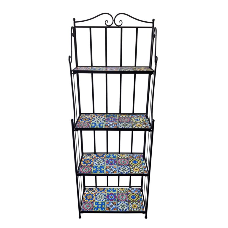 5029936998019 1 Marrakesh Mosaic 4 Tier Metal Garden Shelf.jpg